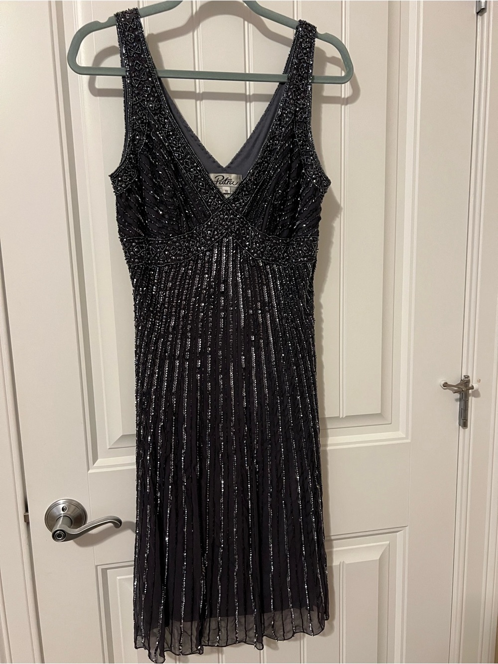 Patra Sequined dark gray dress - size 10